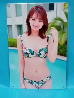 ブリキ看板/女子アナメタルプレート◆井上清華/番組キャスター★タレントグッズ