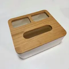 木製ティッシュボックス 北欧風 蓋付き シンプル 白