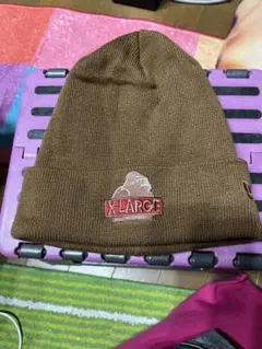 XLARGE New Era ニット帽 ビーニー ブラウン フェイスロゴ