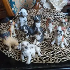 犬　ミニチュア陶器　10頭セット　置物　インテリア