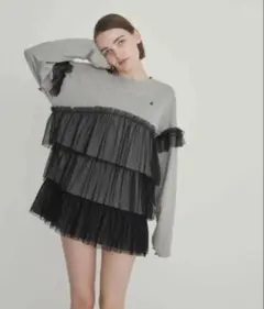 エピヌepineチュールフリルロンT大変美品グレー epine tulle frill long tee gray - メルカリ