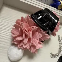 +❥❥厳選クリップコーナー176 可愛いフラワーバンスクリップ小さめピンク造花
