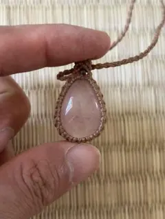 ローズクォーツ マクラメ編み ネックレス
