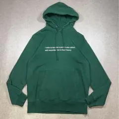 United Athle パーカー M グリーン 英字プリント 古着