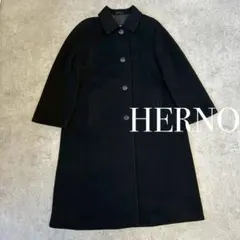 ヘルノ HERNO カシミヤ 100% ロング コート　ブラック　シルク100のサムネイル