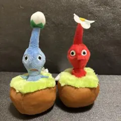 【2個セット】ピクミン 引っこ抜きぬいぐるみマスコット　青・赤