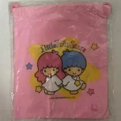 【レトロ】SANRIO リトル ツインスターズ キキララ ピンク 巾着袋