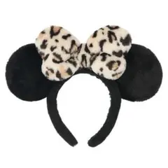 ディズニー ミニー カチューシャ ヒョウ柄 ボア