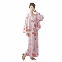 ✨簡単着付け✨セパレート 浴衣 帯セット 花柄 ピンク レディース Sサイズ