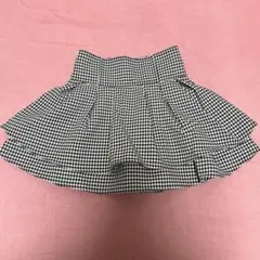 GRL インパン裏地付き千鳥柄フレアミニスカート　千鳥格子　ブラック