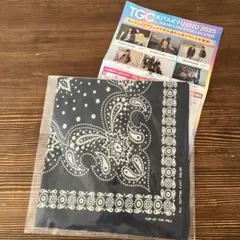 【TGC北九州】ネイビー ペイズリー柄 バンダナ 【56✖️56】