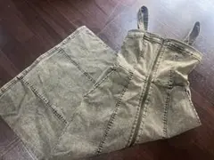 GU カーキデニムジップスカート S