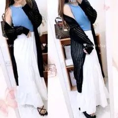 新品同様＊タグ付き3点セット タンクトップ ロングスカート カーディガン