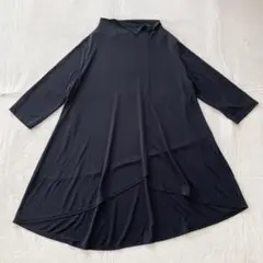 極美品 センソユニコ芽風 サークルドットチュニックワンピース 38 ブラック snc メフウセンソユニコ 芽風 ワンピース 38 黒 グレー ギンガム