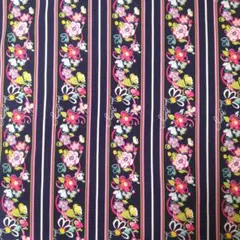 カットクロス USAコットン 1m 濃紺ボーダー柄 ハンドメイド㉑