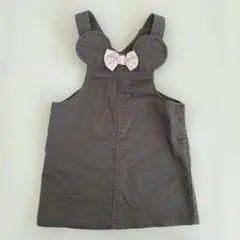 H&M ミッニー型ジャンバースカート 12-18M グレー　85サイズ