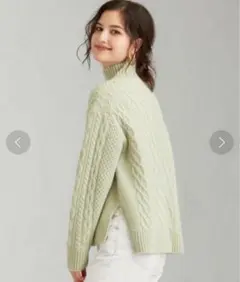 グリーンレーベル　肉厚　ハミルトンウール　ボトルネック　ニット