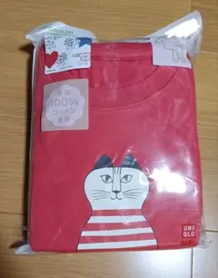新品未開封 ユニクロ 長袖パジャマ 110 リサ・ラーソン 猫 赤