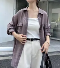 andme オーバーサイズ長袖シアーシャツのサムネイル
