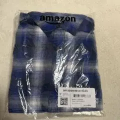 amazon essentials 長袖シャツ M青系チェック