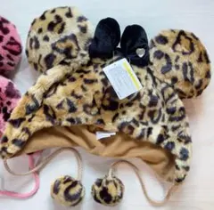 ディズニー　ファンキャップ　ミニー　ヒョウ柄