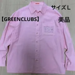 【GREENCLUBS】メンズ　ピンク綿シャツ　サイズＬのサムネイル
