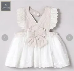 バースデイ cottoli コトリ 袴エプロン　グレージュ　袴ロンパース　ひな祭