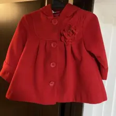 early days 英国王室御用達　赤　フラワー付き　コート 86センチ