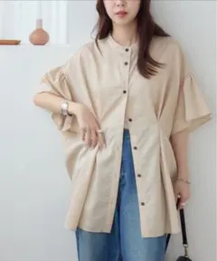 タックデザインオーバー半袖シャツのサムネイル