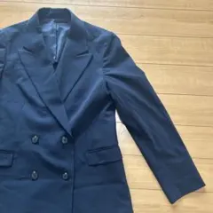 LES MUES ストレッチ ダブルブレスト ジャケット 紺 ウォッシャブル