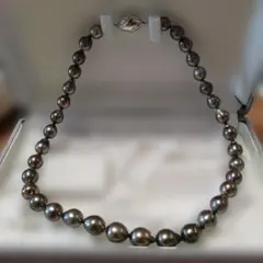 ブラックパールネックレス　シルバー留具