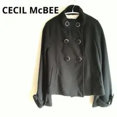 CECIL McBEE（セシルマクビー）ショートコート　ポンチョ風　黒　M