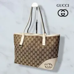 061 美品 GUCCI トートバッグ ハンドバッグ 肩掛け GG柄 e2