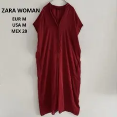 ザラウーマン　ZARA WOMAN パンツタイプ　ワンピース　レッド　赤　Mのサムネイル