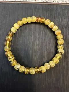 V-983天然アンバー　本物琥珀　ブレスレット　パワーストーン天然保証6mm