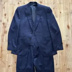 スーツセレクト　スーツ上下セット　ベスト付　ダークネイビー　チェック