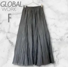 グローバルワーク エアリーリラックスシャイニースカート/ シャイニーブラック