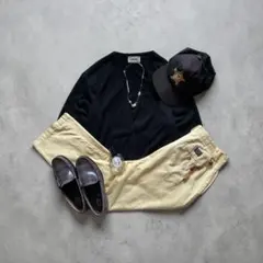 c-boy style 90sシティーボーイ 短丈黒カーデ×ノーティカチノL
