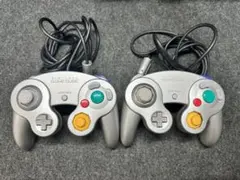 【ジャンク品】ゲームキューブコントローラー シルバー 2点セット