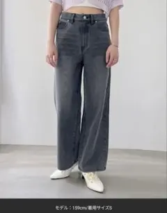 美品✨ Heather ストレート デニムパンツ グレー