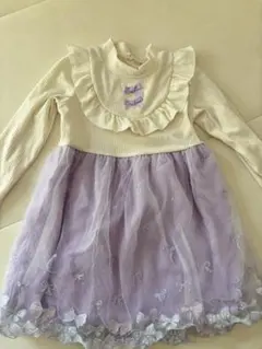 フリル付きリボン刺繍ワンピース 110cm