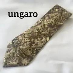 【ungaro ウンガロ】ネクタイ　幾何学模様　高級シルク　総柄　日本製のサムネイル