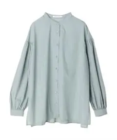 AMERICAN HOLIC イージーケアバンドカラー袖ボリュームブラウス