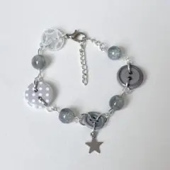 グレー ボタン ブレスレット ウィッシュコア フェアリーグランジ 森ガールy2k