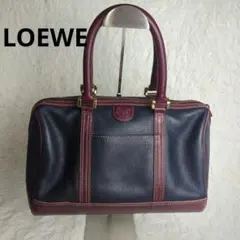 LOEWE ロエベ ヴィンテージ ミニボストンバッグ 高級シボ革のサムネイル