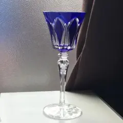 オールド・バカラ レアカラー ブルークリスタル製 グラス&ソーサー 