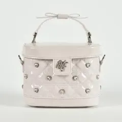 evelyn ハートビジューバニティバッグ ピンク