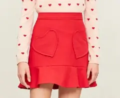 RED VALENTINO ハートポケットフレアスカート 38 レッドのサムネイル