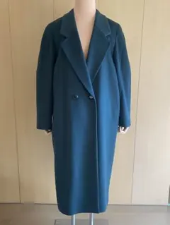 【カシミヤ100%】チェスターコート ダークグリーン(ロング丈)