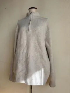 UNIQLO ユニクロ スフレヤーン ハーフジップ セーター　L